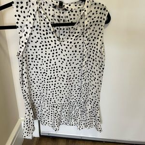Banana Republic White Polka Dot Blouse